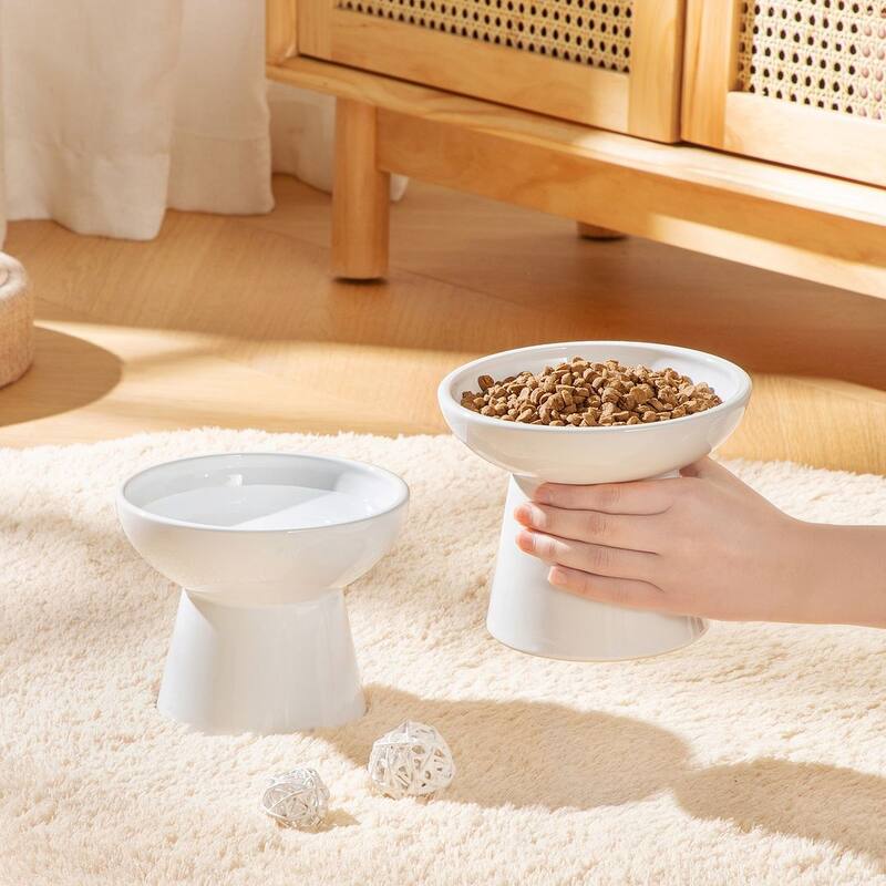 vancasso Elevated Stoneware 2-Piece Raised Dog & Cat Bowl Set