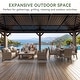 preview thumbnail 63 of 62, Aoxun Outdoor Cedar Wood Gazebo with Double Hardtop Roof