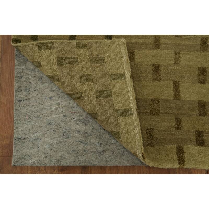 Hand Knotted Oriental 100% Wool Carpet Modern Abstract Beige & Ivories Nepalese Area Rug - 5' 0'' X 3' 0''