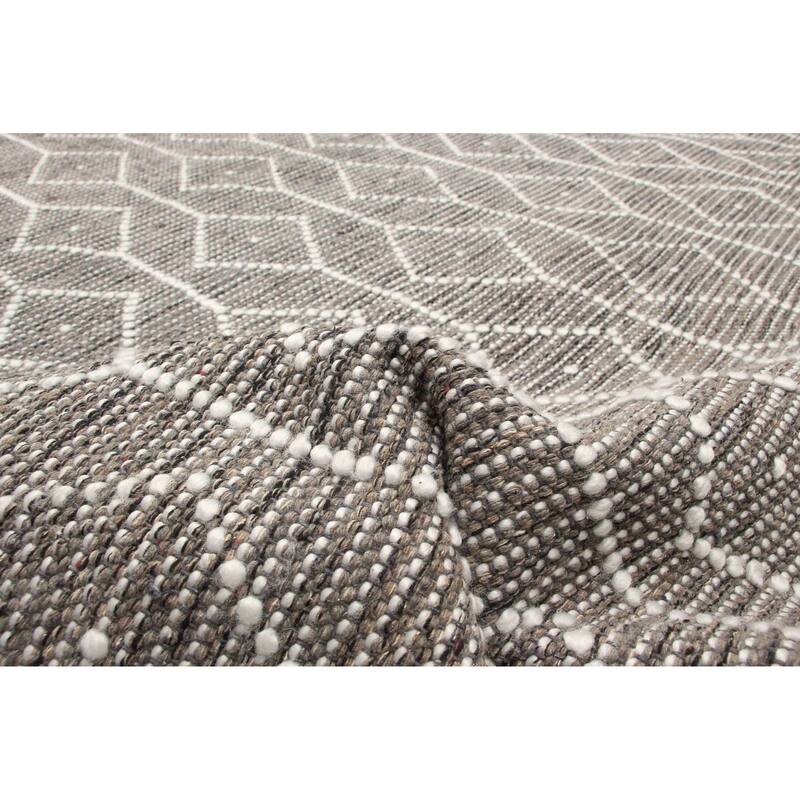 ECARPETGALLERY Braid weave Sienna Taupe Wool Rug - 6'0 x 9'1