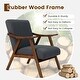 preview thumbnail 7 of 8, Gymax Upholstered Rocking Chair w/ Pillow Rocking Armchair w/ Rubber