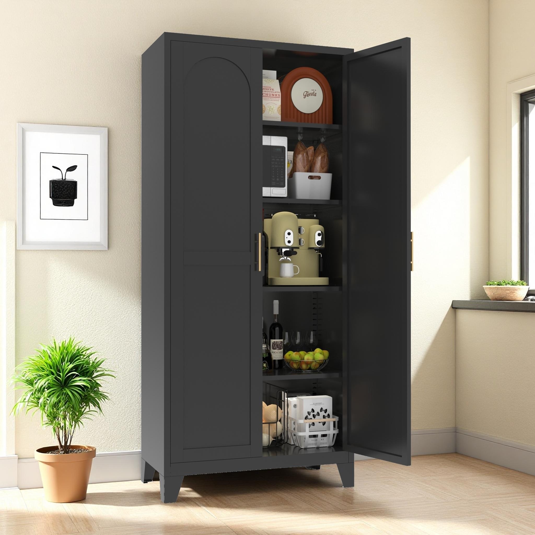 Storage Cabinet Side Cabinet Cupboard with Adjustable Shelves