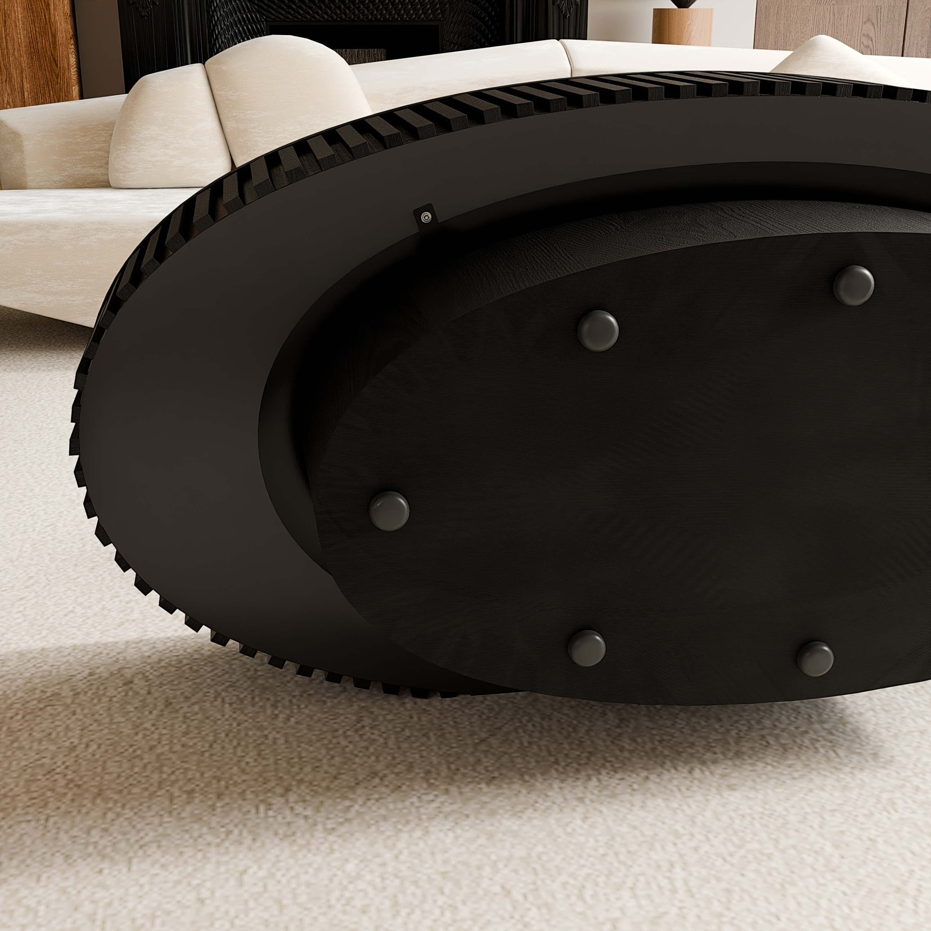 GDF Studio - Elowen 47 Inch Oval Coffee Table with Storage - On