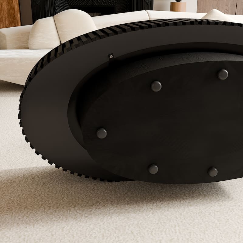 GDF Studio - Elowen 47 Inch Oval Coffee Table with Storage
