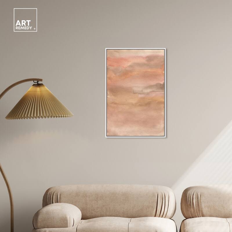 Art Remedy Sienna Pigments Blend Framed Boho Abstract 1 Piece Canvas Wall Art