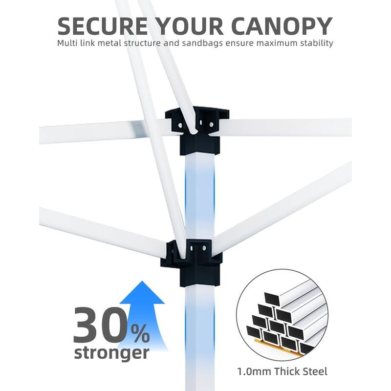 Folding Pop Up Canopy Tent, Height Adjustable