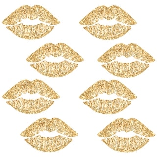 RoomMates Gold Lip Wall Decals With Glitter
