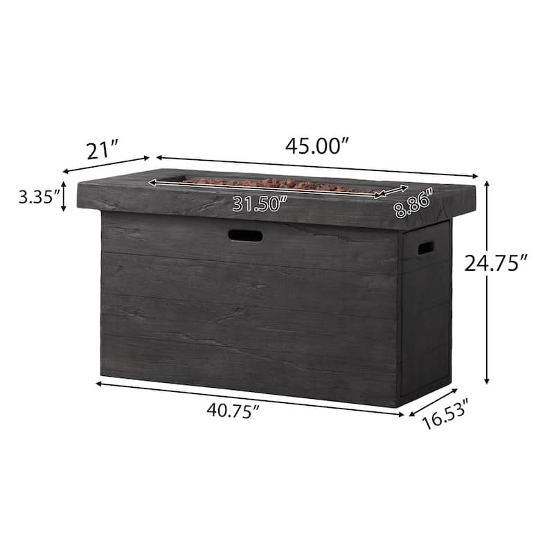 Custer Outdoor 50,000 BTU Lightweight Concrete Fire Pit Table by Christopher Knight Home