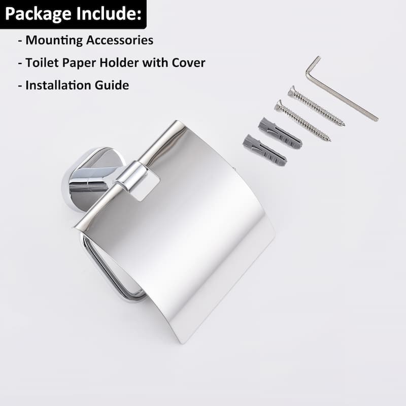 Wall Mounted Toilet Paper Holder Tissue Roll Holder with Cover