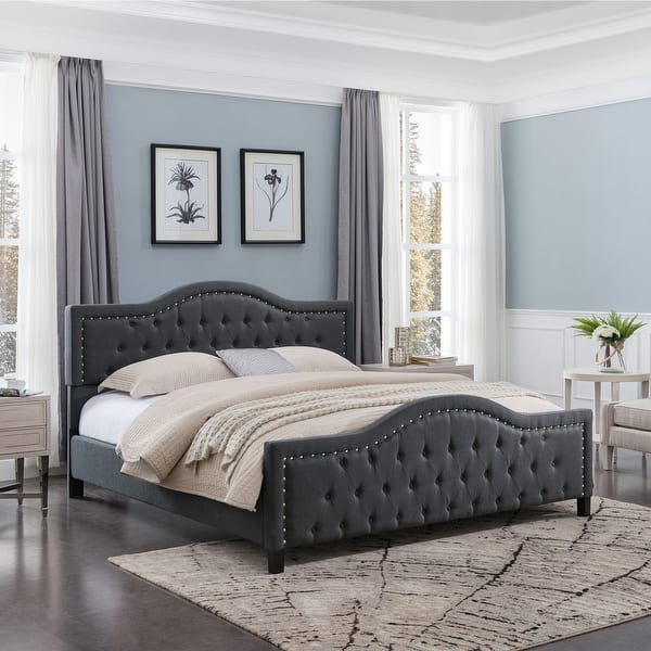 Virgil Upholstered Traditional King Bed by Christopher Knight Home