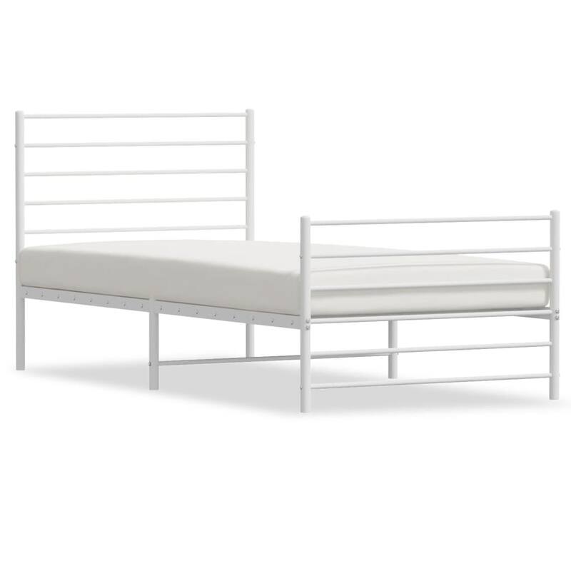 vidaXL Metal Bed Frame with Headboard, No Mattress