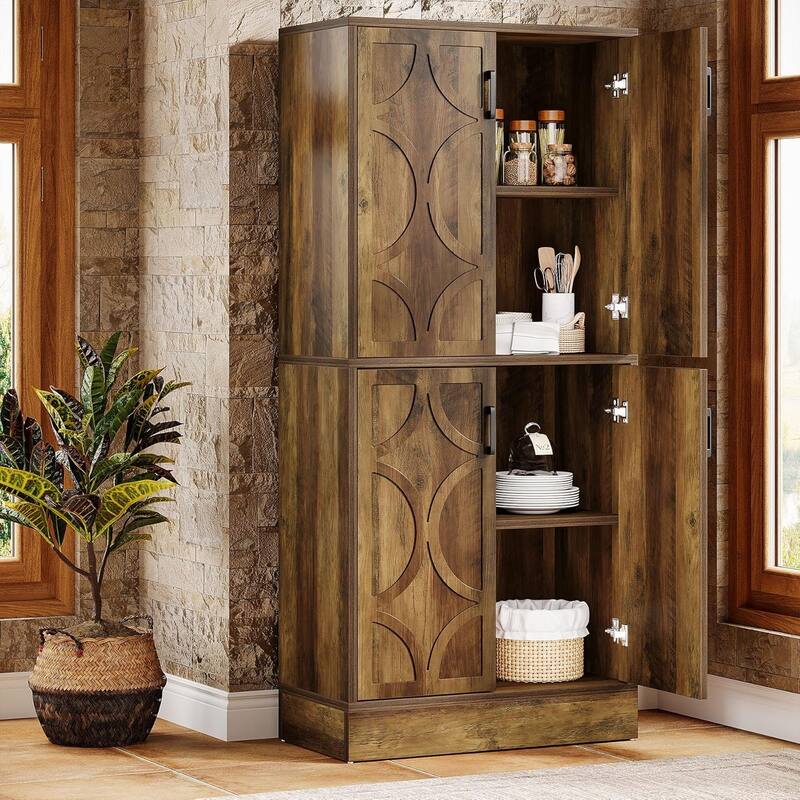 71.4 Inches Tall Kitchen Pantry Cabinet with Doors and Adjustable Shelves