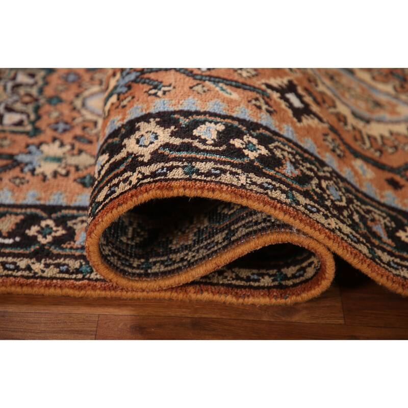 Orange Heriz Serapi Indian Runner Rug Hand-Knotted Wool Carpet - 2'8"x 8'2"