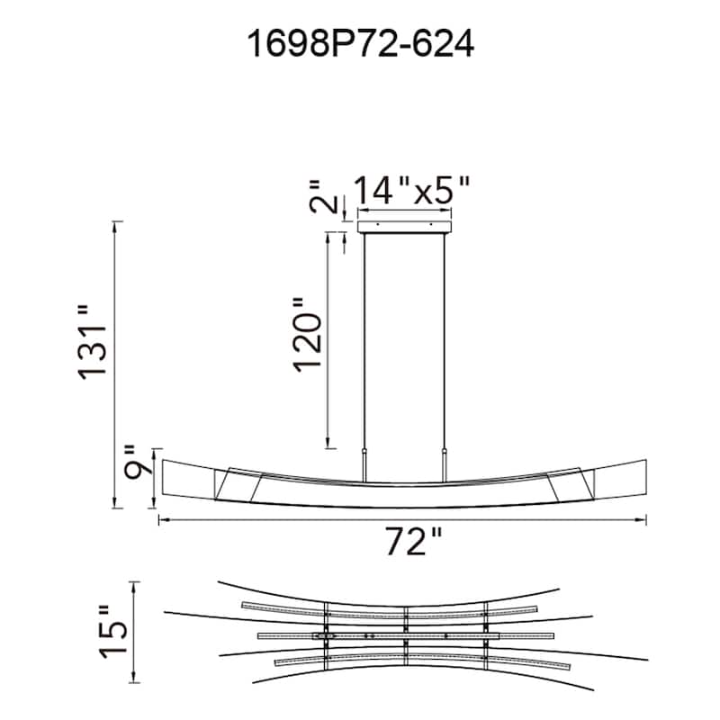 Candora Integrated LED 72in Brass Chandelier