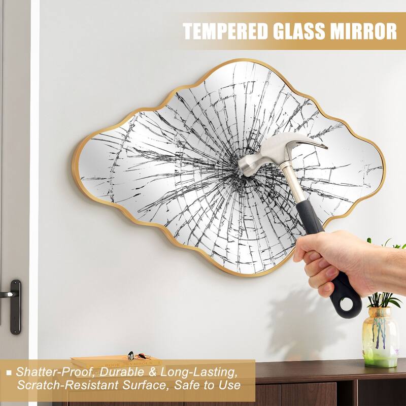 Scalloped Wall Mirror Irregular Decorative Wall Mirror