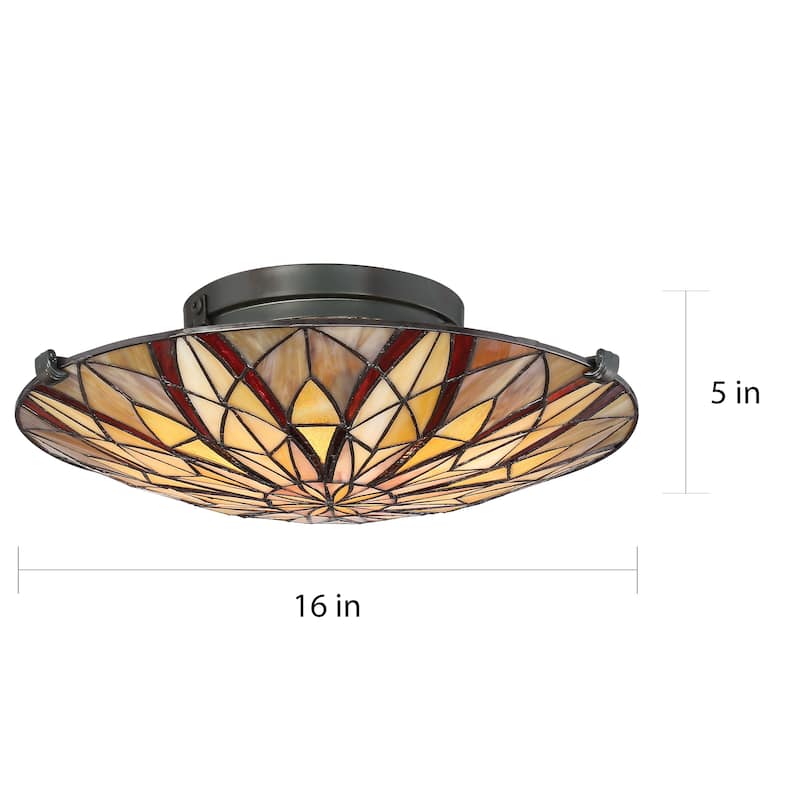 Copper Grove Haatou Tiffany-style Flush Mount Light Fixture