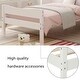 preview thumbnail 7 of 8, Twin Size Wood Platform Bed With Headboard And Wooden Slat Support (White)