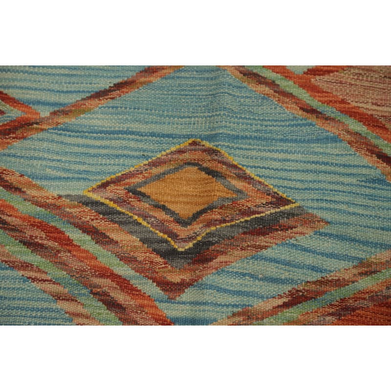 Hand Woven Southwestern Wool Multi-Colored Geometric Area Rug - 5' 11'' X 4' 2''