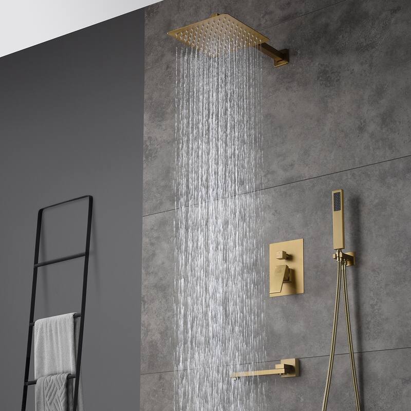 3 Function 10-inch Wall Mounted Dual Shower Heads Shower System