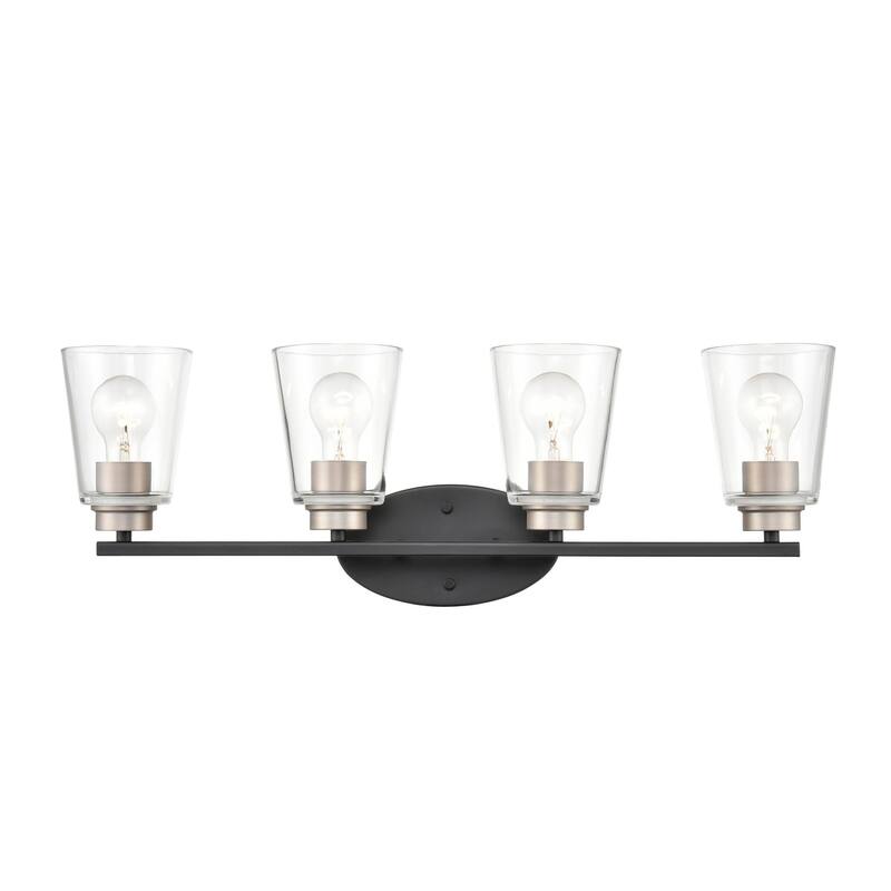 929 Lighting 4 Light Bathroom Vanity Fixture in Matte Black - Matte Black/Satin Nickel - Matte Black/Satin Nickel