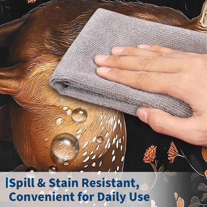 GustoWave 2*3ft Christmas Elk Statue Washable Soft Area Rug for Holiday Decor - 1'6" x 2'6"