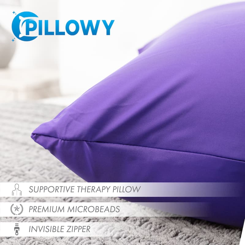 Throw Pillow Cozy Soft Microbead Dark Lavendar: 1 Pc