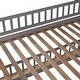 preview thumbnail 14 of 15, Full Over Full Low Bunk Bed with Fence and Ladder for Toddler Kids Teens,Elegant Children Bed,Grey