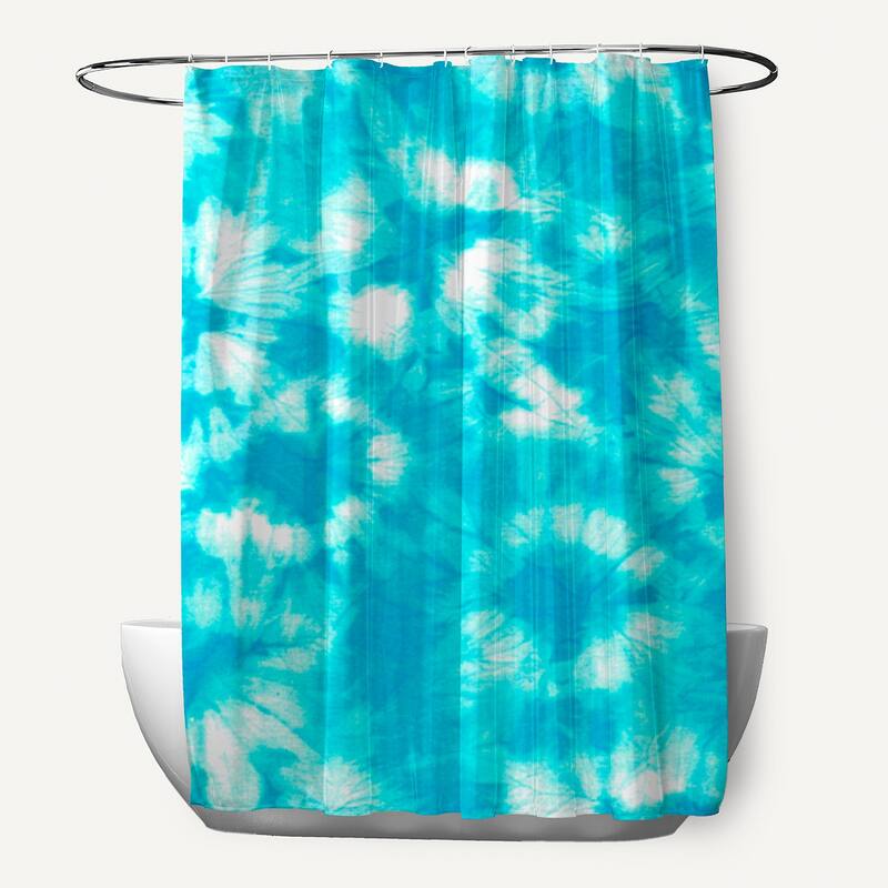 Chillax Geometric Print Shower Curtain - Turquoise