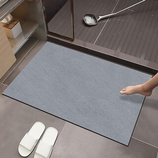 Bath Mats for Bathroom Non Slip Earth Bath Mat (18x28, Grey) - On Sale - Bed Bath & Beyond ...