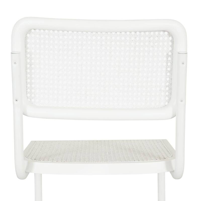 Breuer Chair Company Marcel Breuer Cesca Cane Cantilever Side Chair w/ White Steel Frame (Various Wood & Cane Colors)