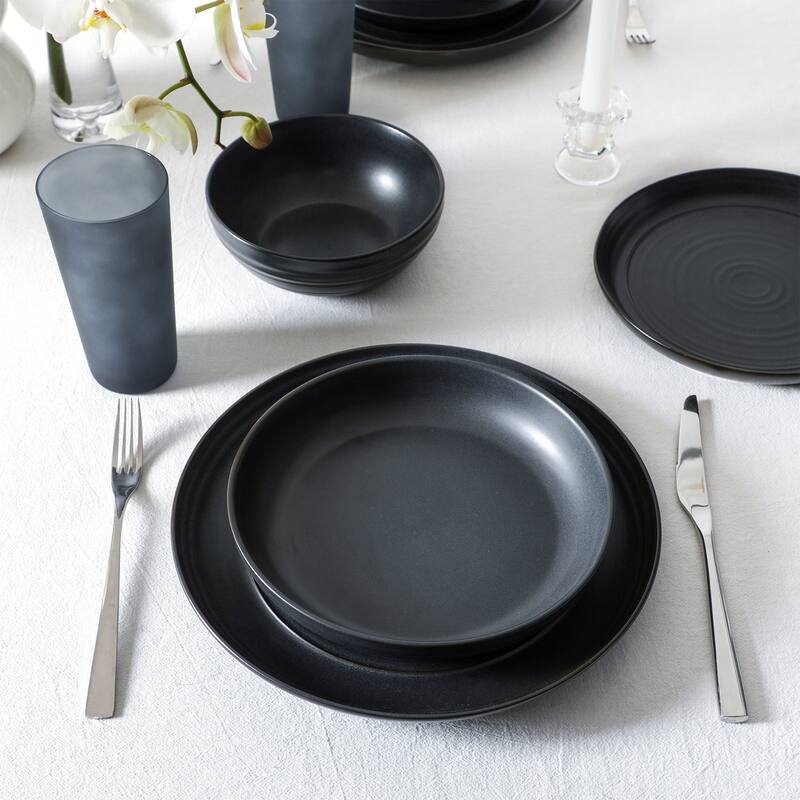 Stone Lain Elio Stoneware Dinnerware Set and Glassware Set