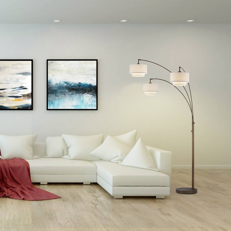 Artiva LED Arched Floor Lamp Dimmer, Antiqued Bronze, 80" - ANTIQUED BRONZE