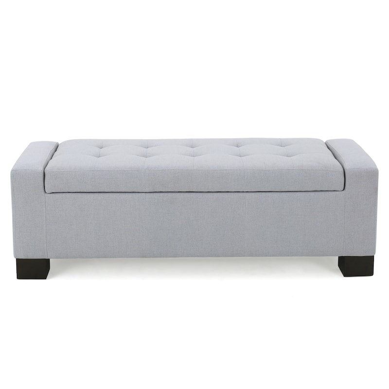 Modern Upholstered Storage Bench for Living Room Entryway - LIGHT GREY