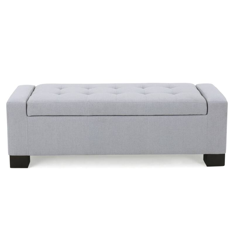 Storage Bench Upholstered Seat, End of Bed Bench Ottoman