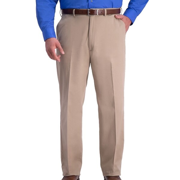Haggar Mens Pants Beige Size 48x34 Big & Tall Relaxed Fit Flat-Front. Opens flyout.