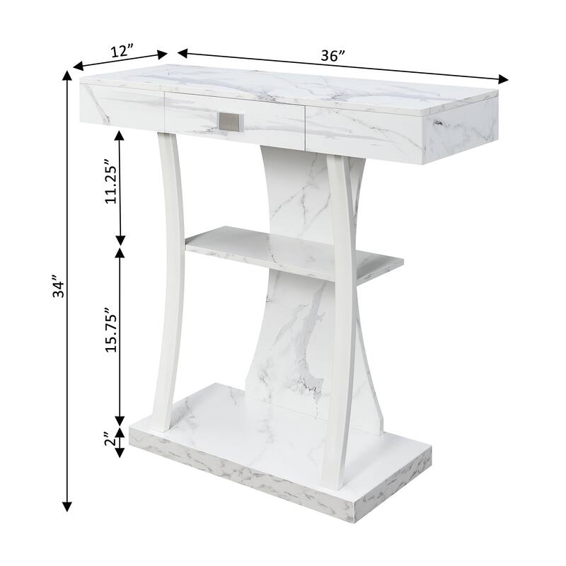 Convenience Concepts Newport 1 Drawer Harri Console Table with Shelves