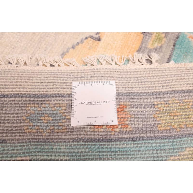 ECARPETGALLERY Hand-knotted Modern Oushak Ivory Wool Rug - 10'2 x 13'10