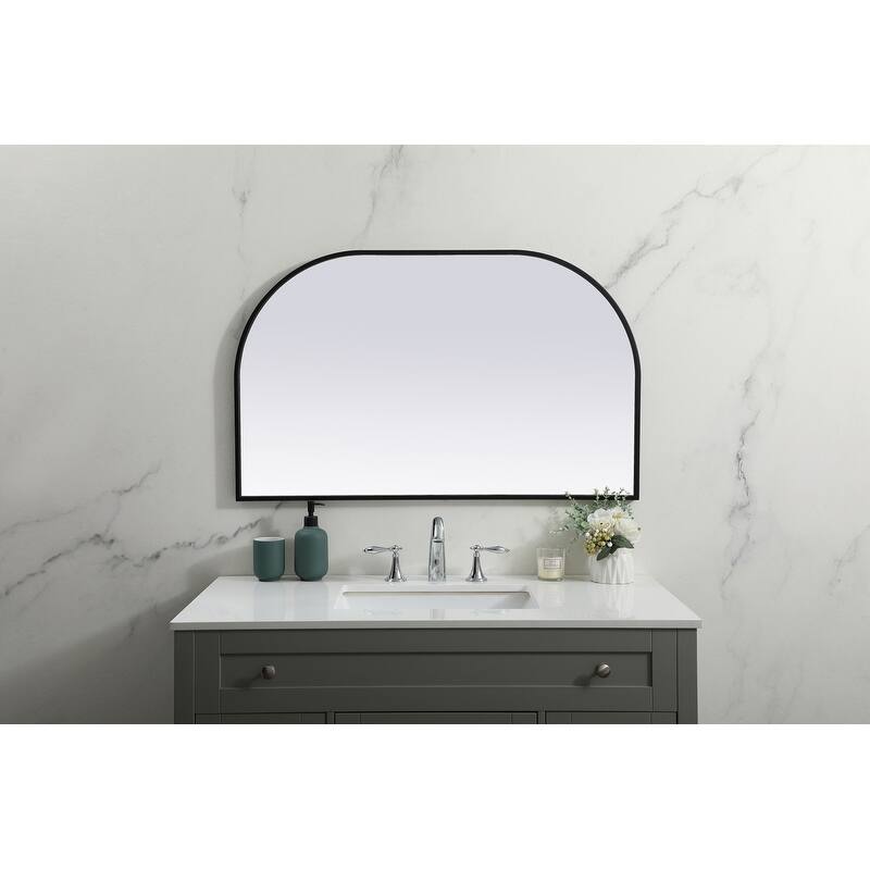 Indigo Home Metal Frame Arch Mirror 39x24 Inch