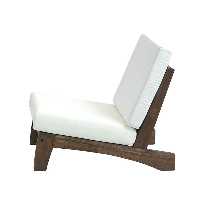 Sectional Wood Furniture 2 Seat Armless Patio Sofa