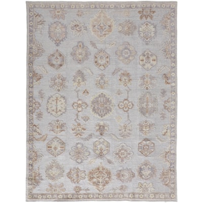Tierney Eco Friendly PET Oushak Rug, Vapor Gray/Bone/Tan, Area Rug