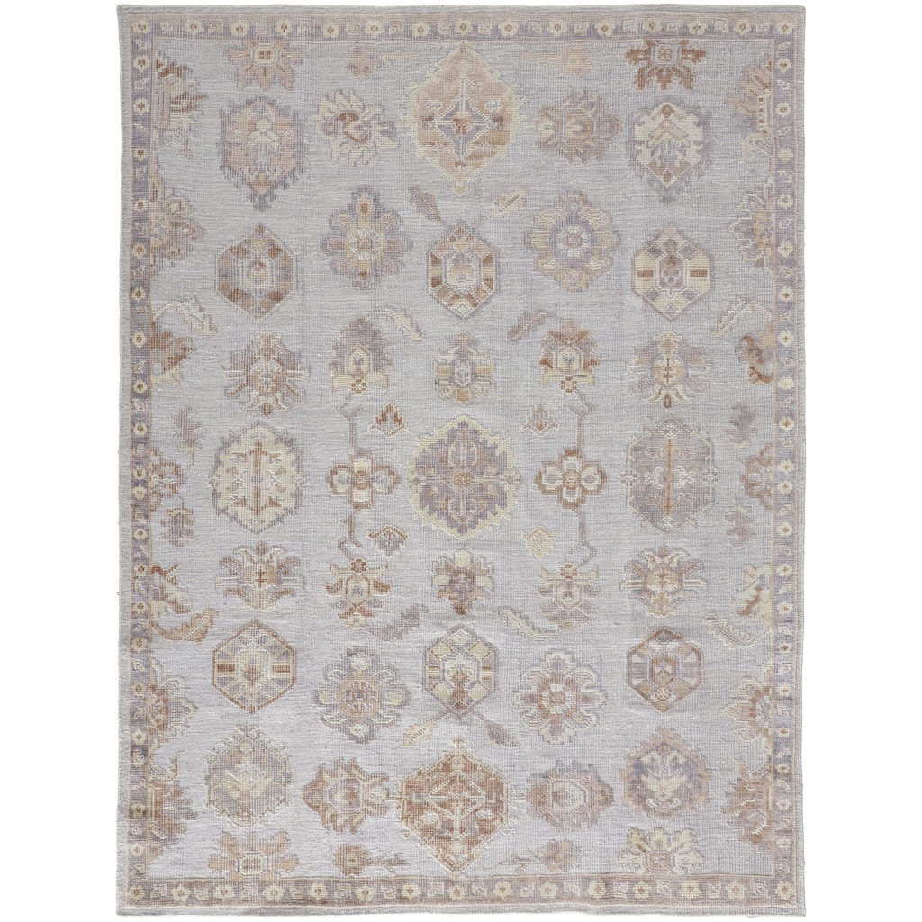 Tierney Eco Friendly PET Oushak Rug, Vapor Gray/Bone/Tan, Area Rug