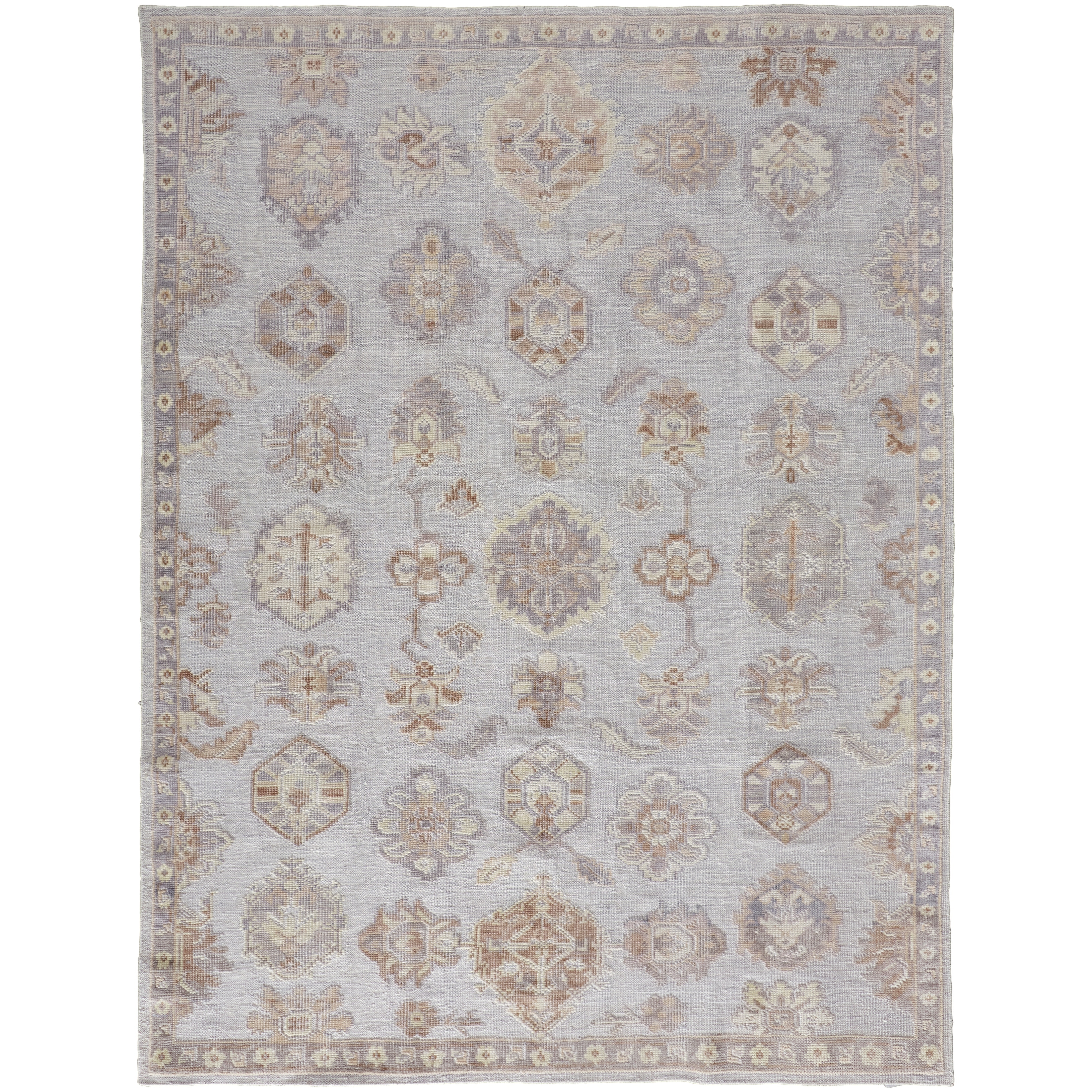 Tierney Eco Friendly PET Oushak Rug, Vapor Gray/Bone/Tan, Area Rug