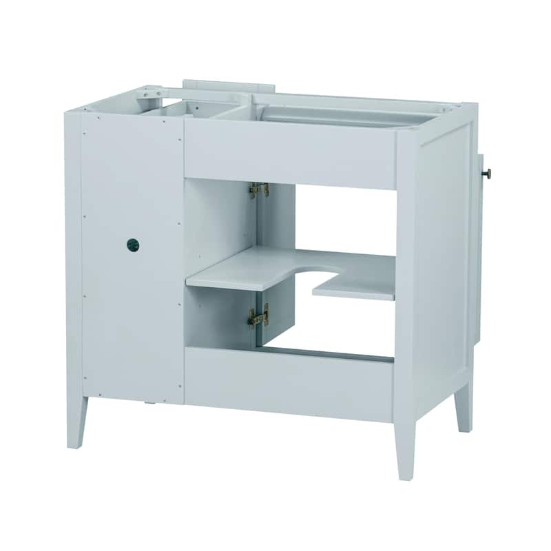 Layla Bathroom Vanity in Ice Blue with White Engineered Stone Top