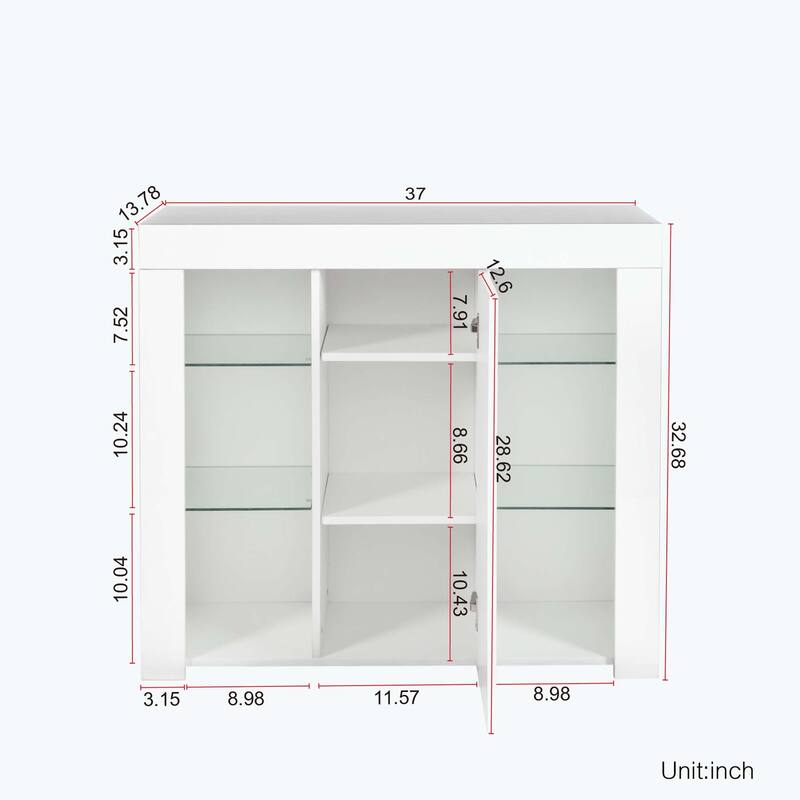 Kitchen Sideboard Cupboard with LED Light,with Drawer and 1 Doors