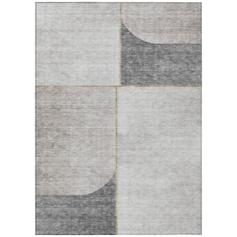 HomeRoots Abstract Transitional Rectangle Outdoor Rug