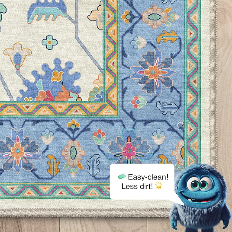 Well Woven Ushak Antalya Floral Modern Vibrant Flat-Weave Area Rug