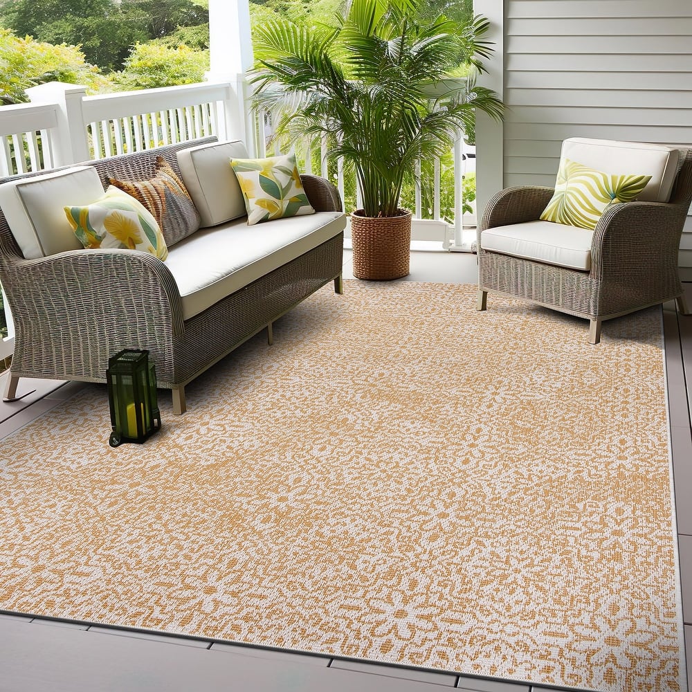 World Rug Gallery Contemporary Flowers Indoor/Outdoor Area Rug