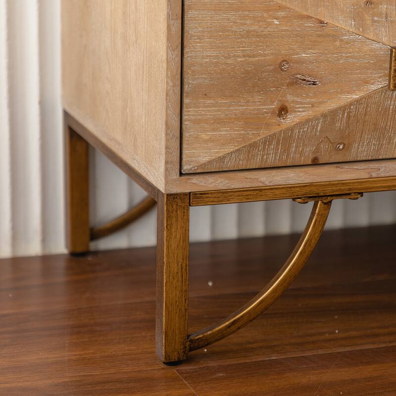 Modern Style Dressing Table Features 3 Drawers, 2 Cabinets and Adjustable Shelves, for Living Rooms and Bedrooms