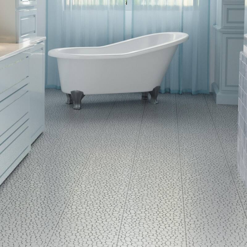 12 x 12 Inch Interlocking Deck Tiles,Bathroom Shower Balcony Porch Weight Capacity Upto 440 LBS,Pebble Stone Pattern Pack of 12