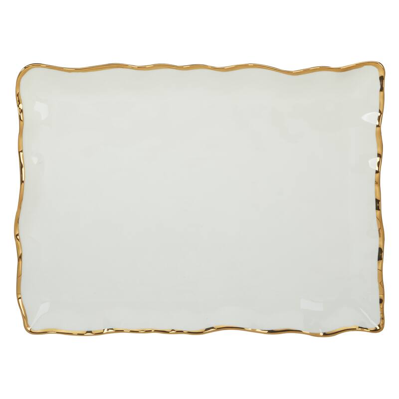 Certified International Regency Gold Rectangular Platter 16" x 11.75" - 16" x 11.75" x 1.25"